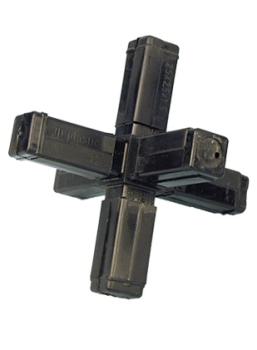 Alu-Stecksystem - Kreuz mit 2 Abgängen für Aluminium Rohr