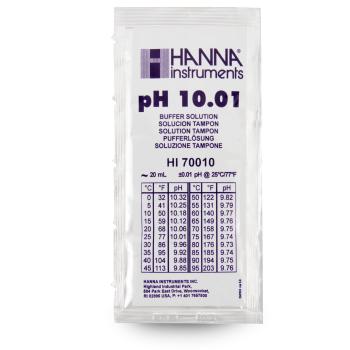 Hanna HI70010P Kalibrierlösung pH 10,01; Standardqualität, 25 x 20mL-Beutel