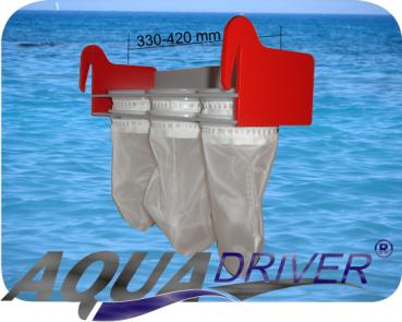 AquaDriver ® Kaskadenfilter Sockenfilter Dreifachmodul inkl. 6 Socken