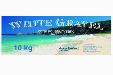 AquaPerfekt White Gravel, Aquariumsand 2 - 3 mm, 25kg Sack